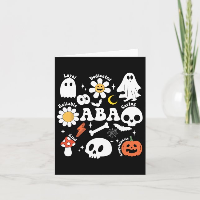 Retro A Therapist Ghost Halloween Spooky Behaviour Card (Front)