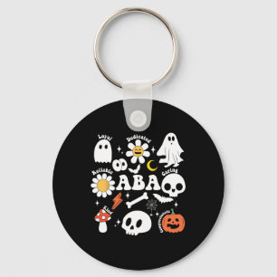Retro A Therapist Ghost Halloween Spooky Behaviour Key Ring