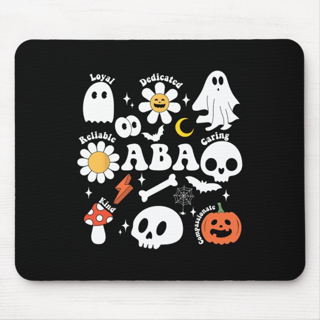 Retro A Therapist Ghost Halloween Spooky Behaviour Mouse Pad (Front)