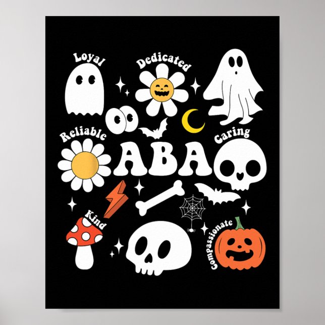 Retro A Therapist Ghost Halloween Spooky Behaviour Poster (Front)