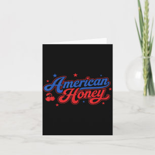 Retro Aamerican Honey Patriotic 4th Of July Summer Card
