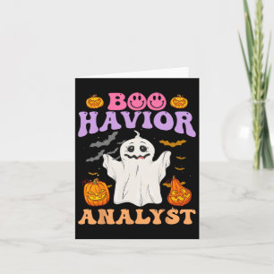 Retro Aba Therapist Bcba Halloween Ghost Boo Havio Card