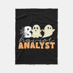 Retro Aba Therapist Bcba Halloween Ghost Boo Havio Fleece Blanket