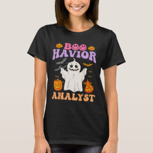 Retro Aba Therapist Bcba Halloween Ghost Boo Havio T-Shirt