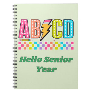 Retro ABCD Alphabet Lightning Bolt Back To School Notebook