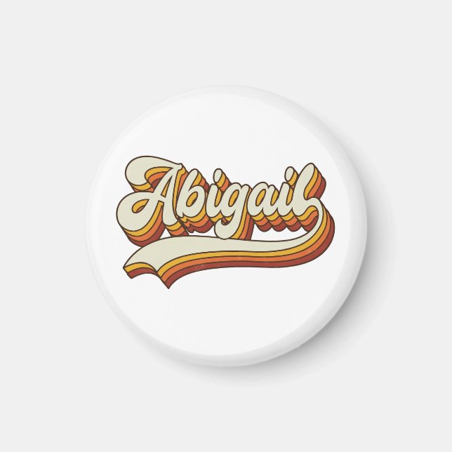 Retro Abigail Name 70s Vintage Design Magnet (Front)