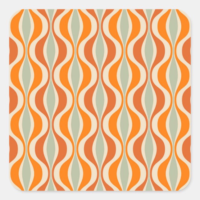 Retro Abstract: 50s-60s Seamless Style Square Sticker (Front)