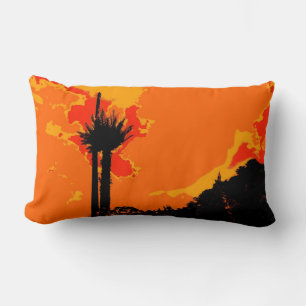 Retro Abstract Art Deco Lumbar Cushion