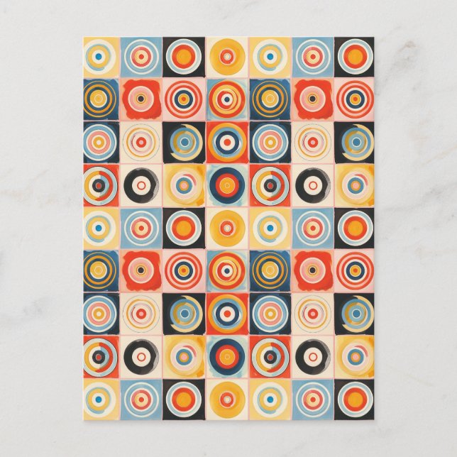 Retro Abstract Art in the style of Hilma af Klint Postcard (Front)