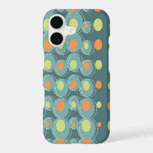 Retro Abstract Art Mod Green Bubbles Phone Case