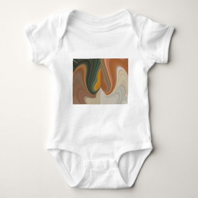 Retro Abstract Art Print Baby Bodysuit (Front)