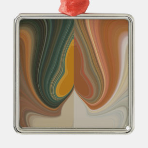 Retro Abstract Art Print Metal Tree Decoration