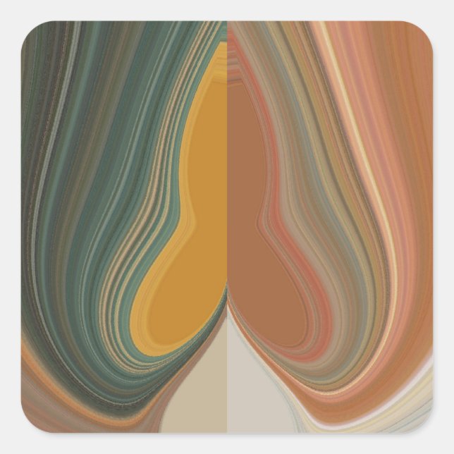 Retro Abstract Art Print Square Sticker (Front)