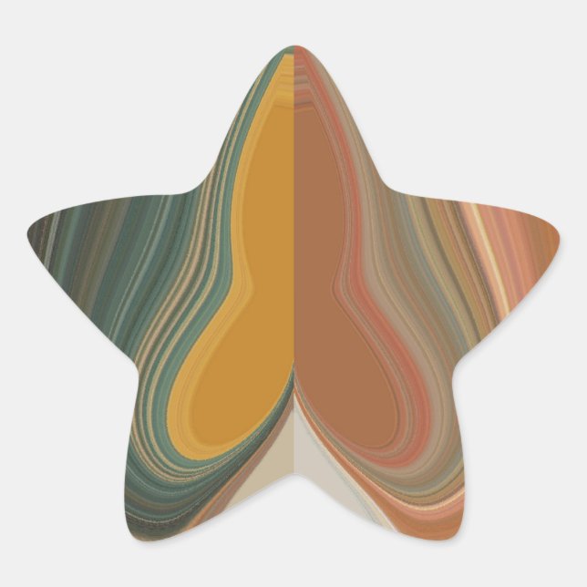 Retro Abstract Art Print Star Sticker (Front)