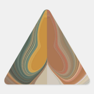 Retro Abstract Art Print Triangle Sticker