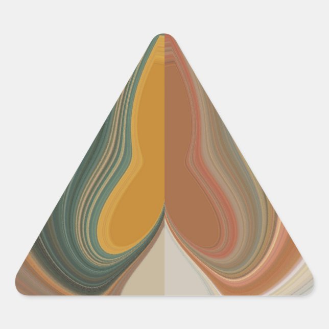 Retro Abstract Art Print Triangle Sticker (Front)