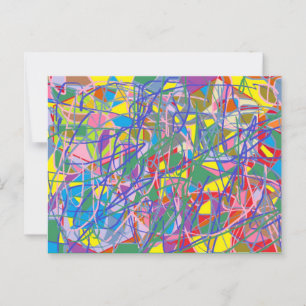 REtro abstract art with many colours and line Postcard