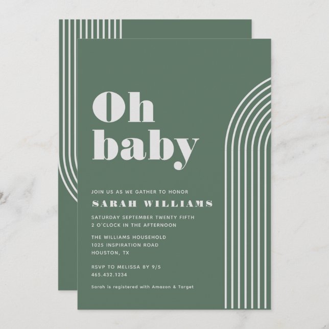 Retro Abstract Baby Shower | Invitation (Front/Back)