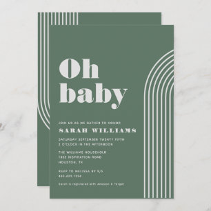 Retro Abstract Baby Shower Invitation