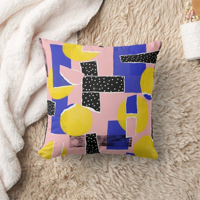 Retro Abstract Brushstroke (10) Cushion (Blanket)