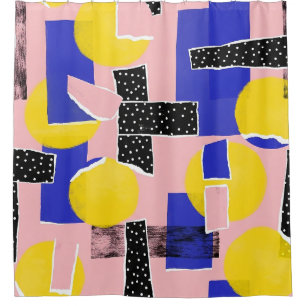 Retro Abstract Brushstroke (10) Shower Curtain