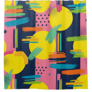 Retro Abstract Brushstroke (11) Shower Curtain