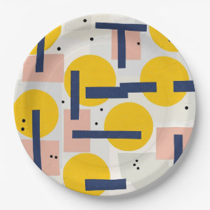 Retro Abstract Brushstroke (12) Paper Plate