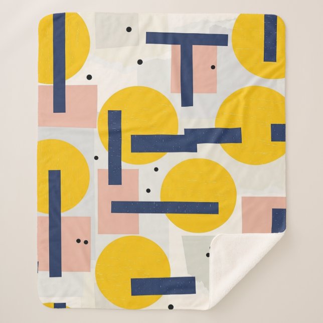 Retro Abstract Brushstroke (12) Sherpa Blanket (Front)