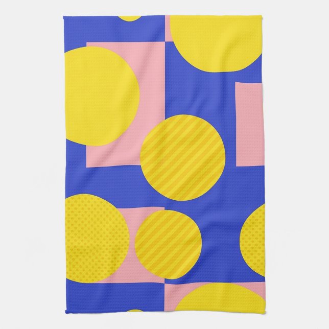 Retro Abstract Brushstroke (13) Tea Towel (Vertical)