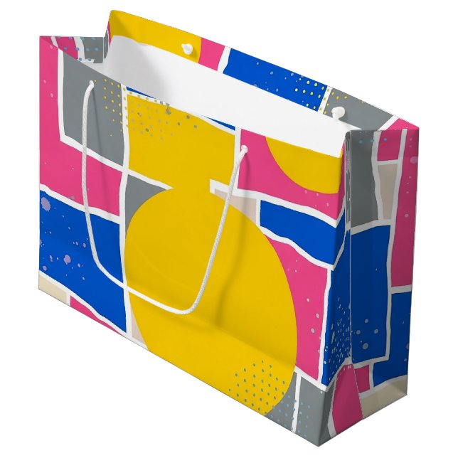 Retro Abstract Brushstroke (14) Large Gift Bag (Front Angled)