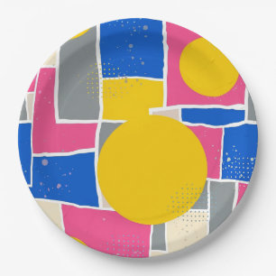 Retro Abstract Brushstroke (14) Paper Plate