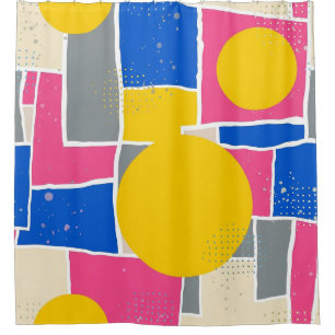 Retro Abstract Brushstroke (14) Shower Curtain