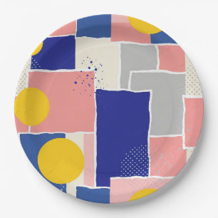 Retro Abstract Brushstroke (15) Paper Plate