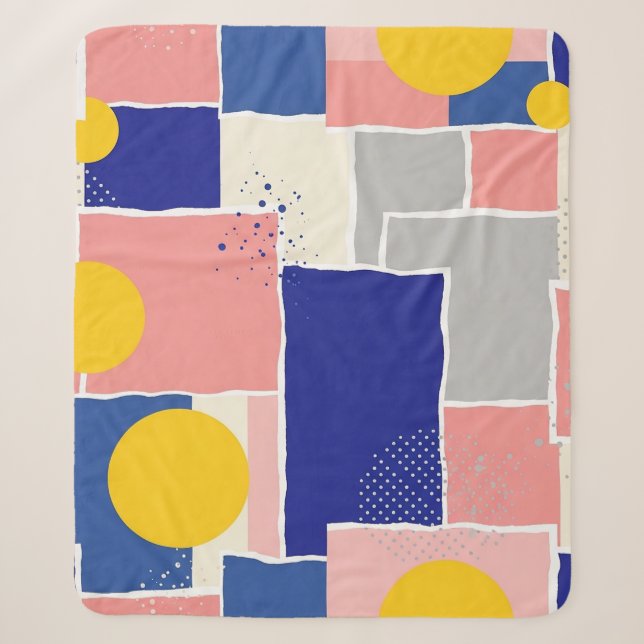 Retro Abstract Brushstroke (15) Sherpa Blanket (Front)