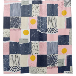Retro Abstract Brushstroke (1) Shower Curtain