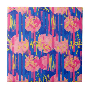 Retro Abstract Brushstroke (2) Ceramic Tile