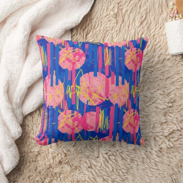 Retro Abstract Brushstroke (2) Cushion (Blanket)