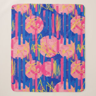 Retro Abstract Brushstroke (2) Sherpa Blanket