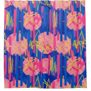Retro Abstract Brushstroke (2) Shower Curtain