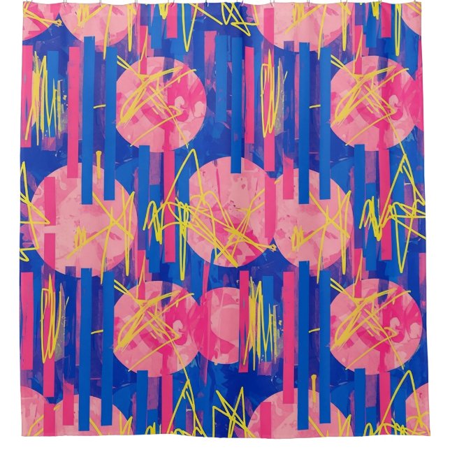 Retro Abstract Brushstroke (2) Shower Curtain (Front)