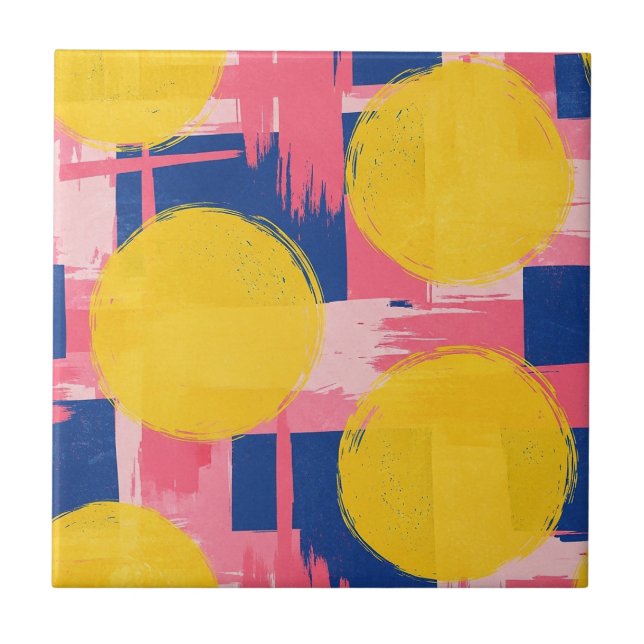 Retro Abstract Brushstroke (3) Ceramic Tile (Front)