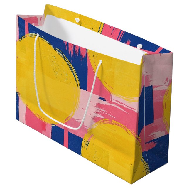 Retro Abstract Brushstroke (3) Large Gift Bag (Front Angled)