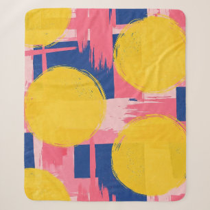 Retro Abstract Brushstroke (3) Sherpa Blanket