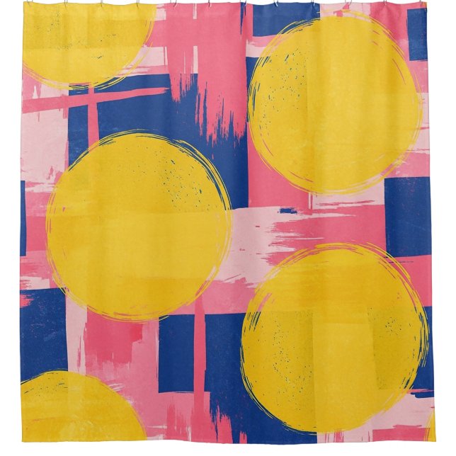 Retro Abstract Brushstroke (3) Shower Curtain (Front)