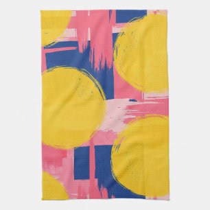 Retro Abstract Brushstroke (3) Tea Towel