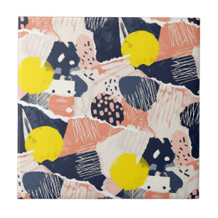 Retro Abstract Brushstroke (4) Ceramic Tile