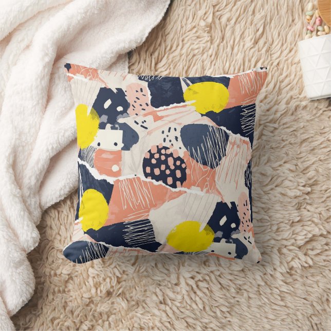 Retro Abstract Brushstroke (4) Cushion (Blanket)