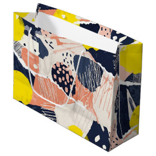 Retro Abstract Brushstroke (4) Large Gift Bag