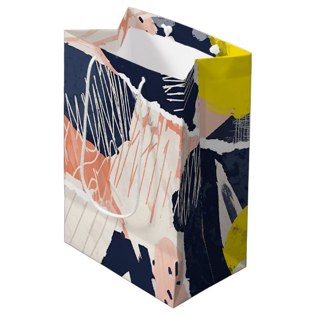 Retro Abstract Brushstroke (4) Medium Gift Bag (Front Angled)