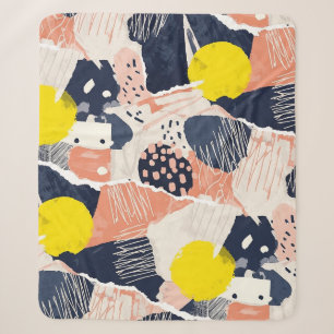 Retro Abstract Brushstroke (4) Sherpa Blanket